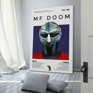 MF DOOM Canvas Poster Painter Living in Art Deco Strong Wall Design Painting Hallway Bedroom Living Room Decorated Poster Ornaments Photo