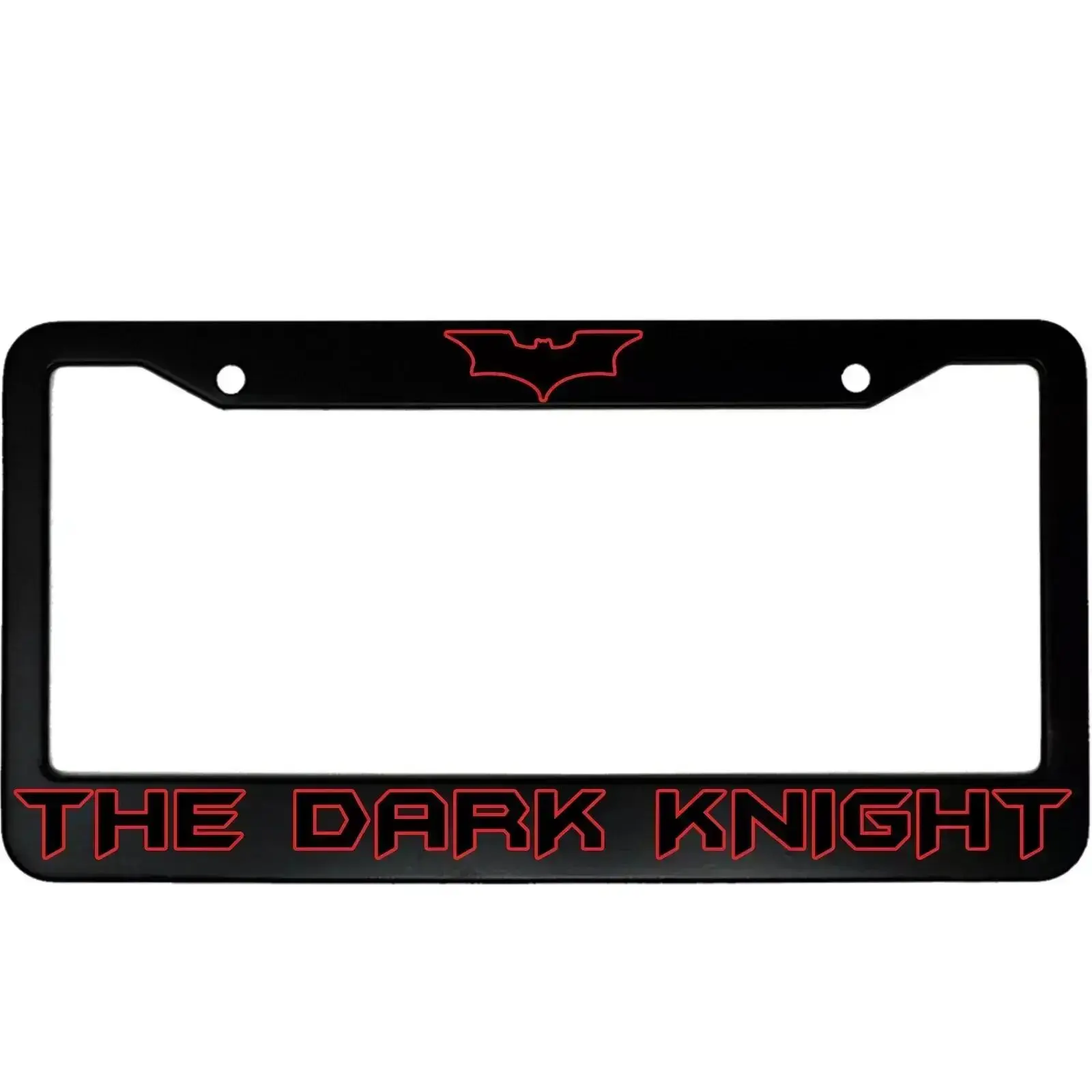 The Dark Knight (w/ Bat Symbol) Black Aluminum Car License Plate Frame, Car Accessories