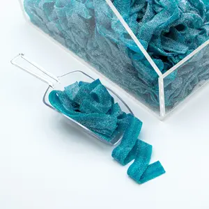 Sour Blue Raspberry Belts - Sweet and Soft Candy with Blueberry Flavor - 4 oz & 8 oz & 1 lb Candy Bag