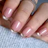 CurvLife Blush Glitz Press-On Nails – 30PCS Medium Square Fake Nails | Nude Pink with Gold Glitter Tips | Glossy Finish, Elegant & Long-Lasting | Easy to Apply, Comfortable & Perfect for Parties, Dates & Glam Occasions