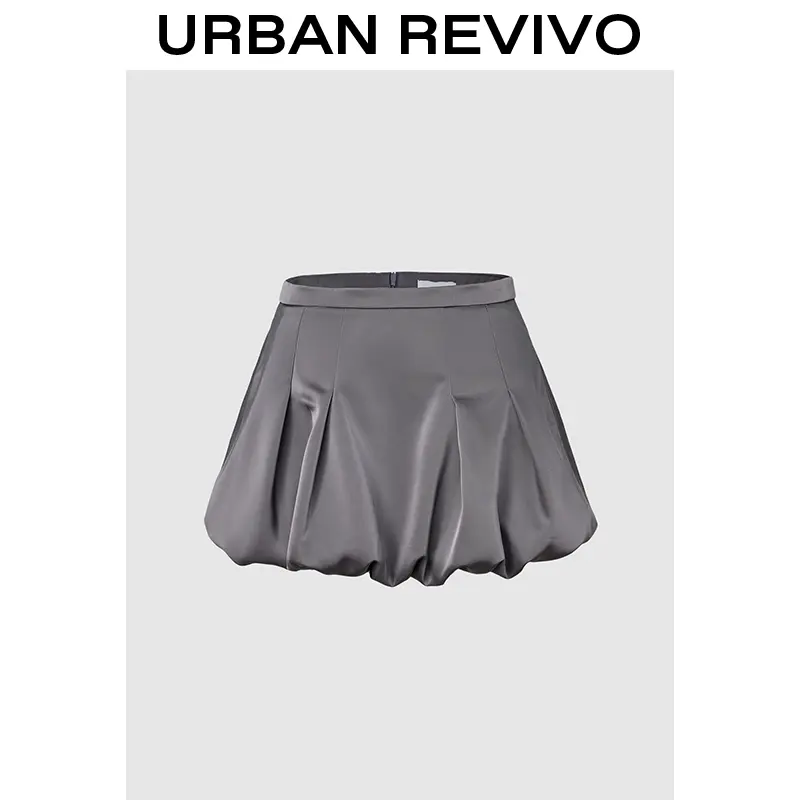 URBAN REVIVO Women's Solid A-Line Mini Skirt - Elegant, Trendy, and Versatile for Casual Outfits and Everyday Wear