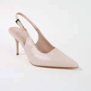 BERNESS Women's Fashion High Heel Slingback Shoes - Elegant Pointed-Toe Graciela Polished Faux Leather Design, 3-in Stiletto Heel, Adjustable Buckle, Office & Date Night Footwear, Shoe