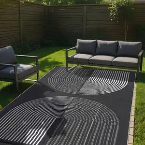 Waterproof Reversible Plastic Straw Outdoor Rug, Modern Outside Patio Rug Mat, Ndoor Outdoor RV Mat Carpet for Patio, Backyard, Deck, Picnic, Camper