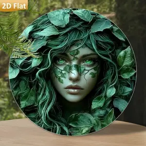Tree Face Design Round Plaque, Vintage Metal Decorative Plaque, Wall Decor for Home Garden, Home Decor, Room Decor, Garden Decor