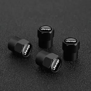 4pcs Car Tire Valve Cap Emblem Metal Cap Case Accessories, Fits Jeep Grand Cherokee Wrangler Jk Gladiator Compass Renegade Patriot