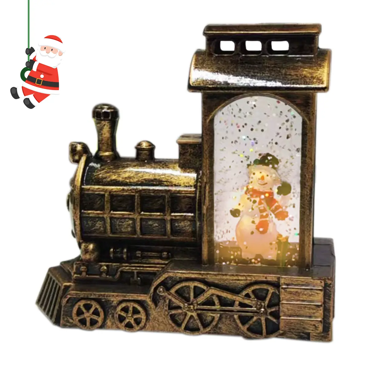 Christmas Snow Globe Lantern Snowman,Vintage Train Snowflake Light | Glittering Winter Holiday Snow Globe Snowmen for Dining Table