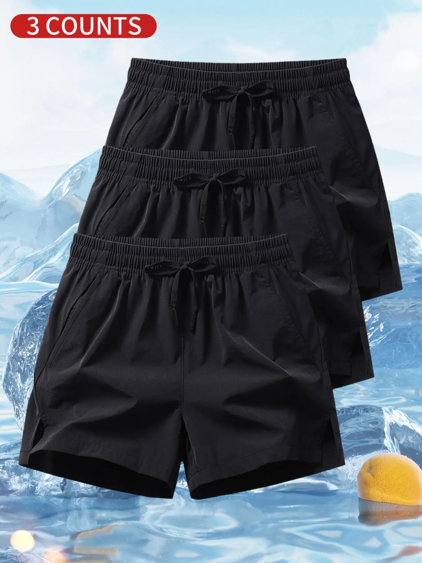 Men's Solid Color Breathable Quick Drying Shorts, Regular Fit Casual Comfy Essential Shorts for Summer, Men's Bottoms for Daily Wear, Breathable Elastic Shorts