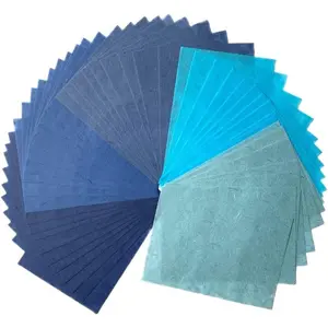 50 Sheets A4  Fiber Mulberry Tree Mulberry Paper Sheets Art Tissue Washi Paper Design Craft Art Origami Suppliers Card Making DIY Crafts (Bule Tone, A4)