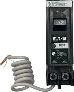 Eaton BRN BRN120GF 20A Single-Pole 120V GFCI Circuit Breaker