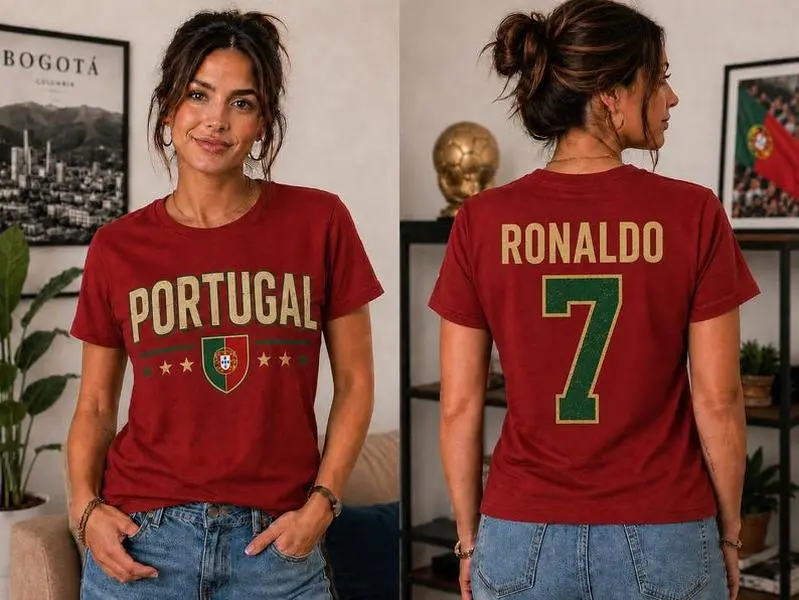 Portugal Ronaldo Football TShirt Cristiano Soccer Tee Iconic Portugal Jersey Fan Apparel