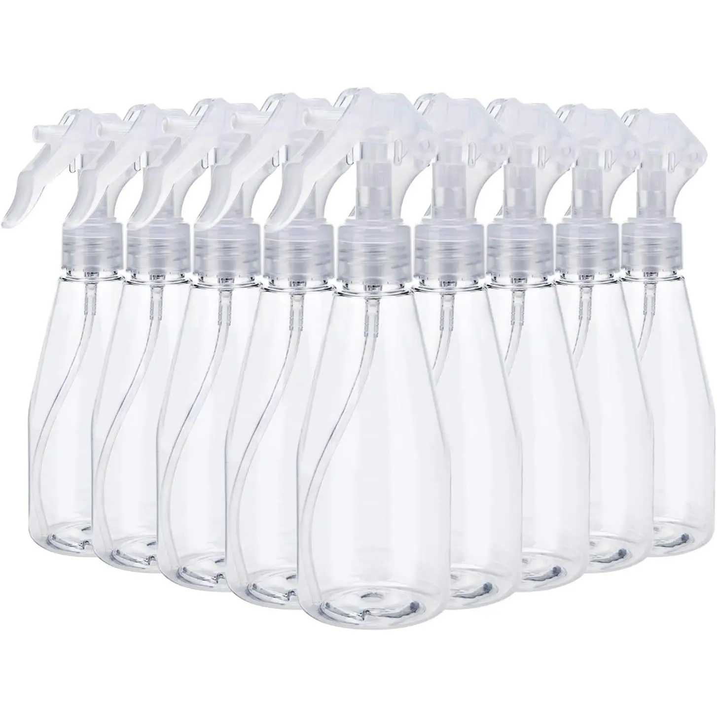 9 count Plastic Spray Bottle, Empty Small 7oz/200ml Clear Spray Bottles, Fine Mist Plastic Refillable Trigger Sprayer for Cleaning Solutions, Hair Care, Essential Oils, Watering