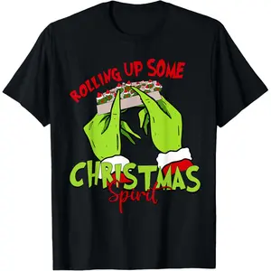 Christmas Rolling Up Men's T-Shirt & Sweatshirt - Santa Claus PJs Holiday Design