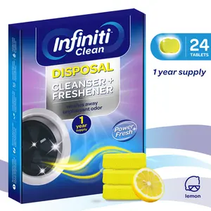 Infiniti Clean Garbage Disposal Cleaner 480g 24 Tablets Deodorizer ,New Powerful Foaming Tablet-Fresh Citrus Foam Sink,Disposer Freshener Household