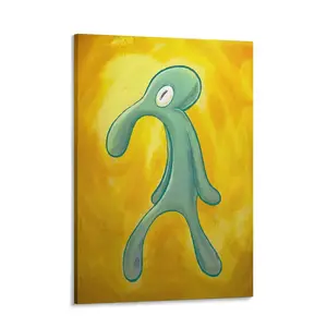 Bold and Brash Squidward Canvas Wall Art | Funny SpongeBob Meme Canvas Print for Gaming Room, Dorm, Apartment Decor, Internet Culture Wall Decor