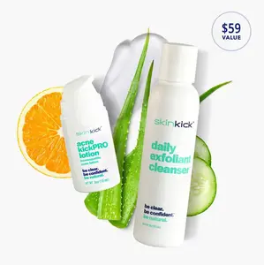 Skin KickAcne KickPRO Duo: Clear Skin System for Face & Body – Powerful, Gentle, 2-Step Acne Solution. Skincare-Skin Repair