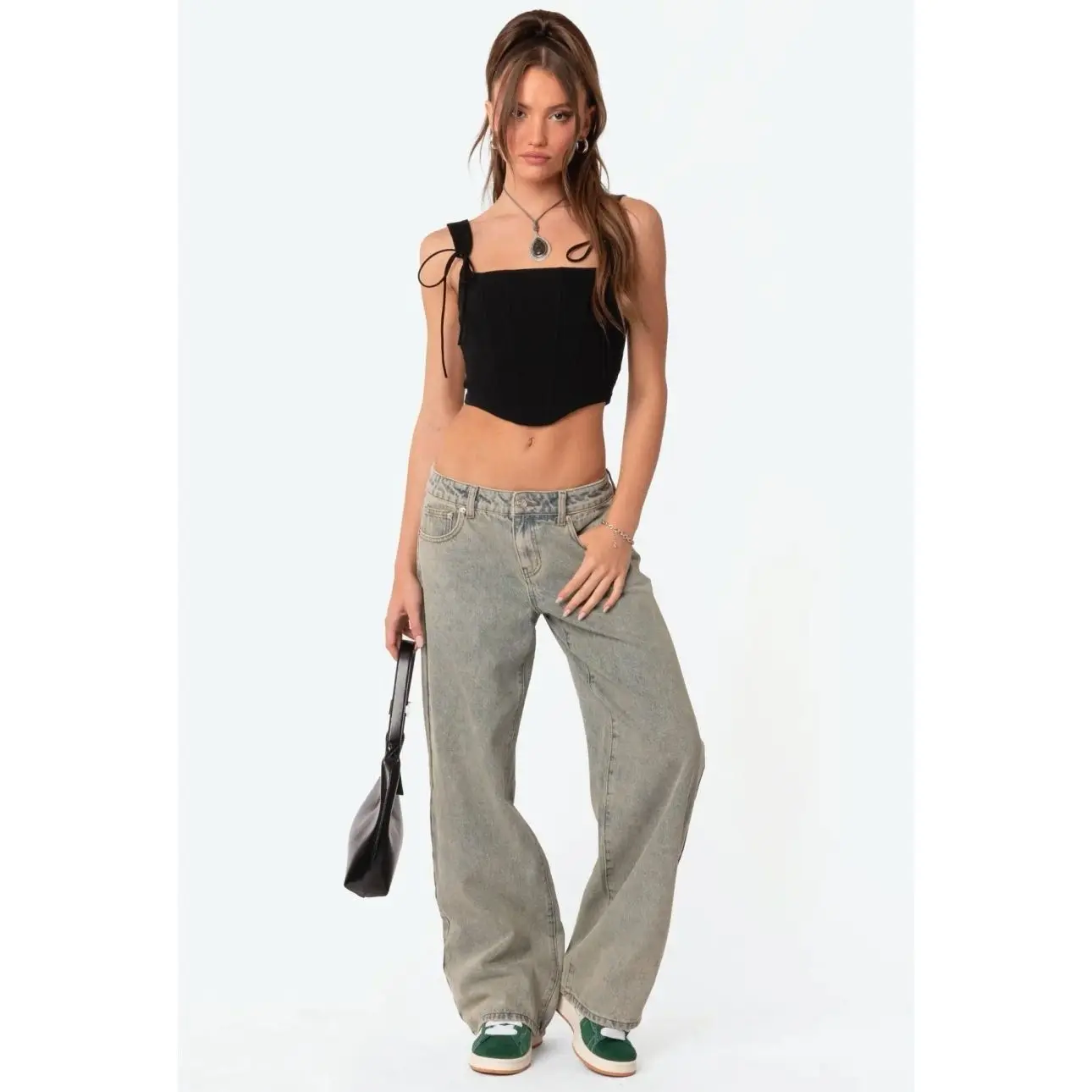 Magda Acid Wash Low Rise Baggy Jeans