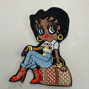 Betty fashion melanin Iron On Patches for Clothing