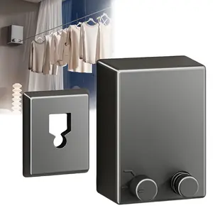 15.1 Ft 40LB Heavy-Duty Retractable Clothes Line - Wall Mounted Indoor and Outdoor Clotheslines - Durable, Space-Saving, and Easy to Install Laundry Line Solution Accessories