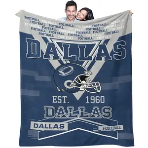 Dallas Football Vintage Style Personalized Flannel Throw Blanket,Cowboys Fan Gift,Soft & Cozy Throw for Home Decor,Perfect for Sports Lovers