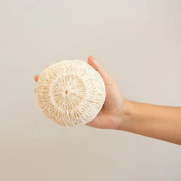 VOLVERde Agave Body Sponge – Medium | Eco-Friendly, Plastic-free Exfoliating Shower Sponge Handcrafted Plant-based Agave Fiber Ergonomic Strap Fair Trade Bath Accessory