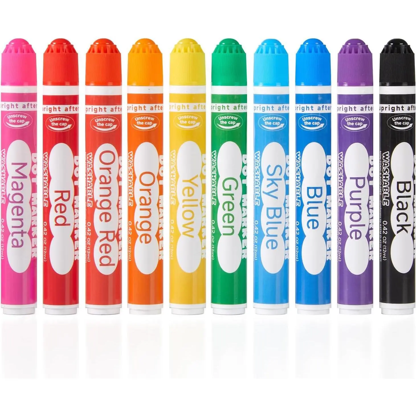 Z-ITC19  Dot Markers, 10 Colors Washable Markers for Toddlers,Bingo Daubers Supplies Kids Preschool Children, Non Toxic Water-Based