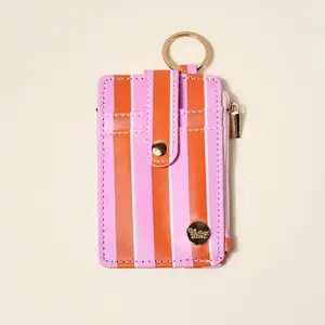 Sicily Stripes Pink Keychain Wallet