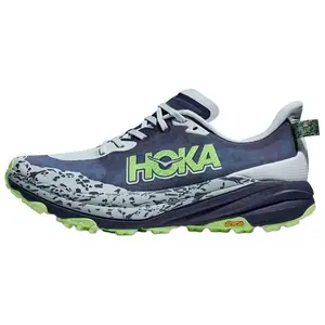 Hoka One One Speedgoat 6 Wide Low-Top Running Shoes for Men in Blue-Gray with Comfort, Versatility, Slip Resistance, and Durability Trending Shoes, House White Official Shoes to Get / Maison Mihara