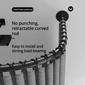 Adjustable Bathroom Shower Curtain Rod, Fits 75-95cm, Metal Pole with Rotating Bracket, Copper Color, Requires Drilling Installation