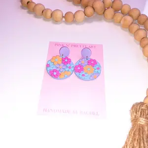 Flower Polymer Clay Earrings