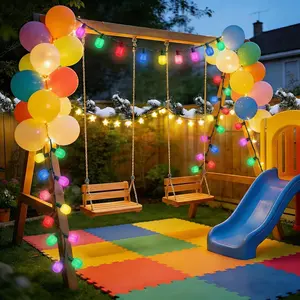 T40 LED String Lights, 25FT Multicolor Waterproof Connectable Outdoor Lights, UL Certified for Living Room Decor