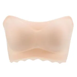 Push-Up Anti-Slip Extra Large Bust Women Strapless Bra No Steel Ring Anti-Slip Tube Top Invisible Bra Seamless Padding Tube Top Bra Womenswear Bridal