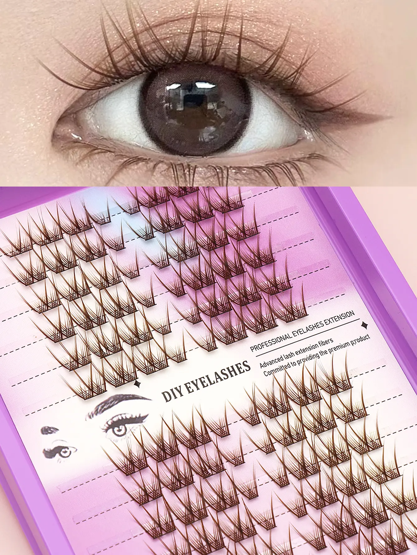 Brown false eyelashes are sexy, naturally soft, and lengthening. False eyelashes are simple and easy-to-use makeup tools, suitable for beginners. They are comfortable and fashionable wholesale makeup tools.
