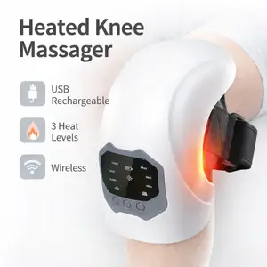 Smart Knee Massager | Large Screen, Heat Therapy, 3 Massage Levels, USB Rechargeable, Wireless Pain Relief