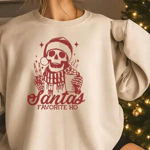 Funny Santa's Favorite Ho Sweatshirt, Christmas Jumper, Xmas Sweater, Holiday Pullover, Santa Claus Shirt