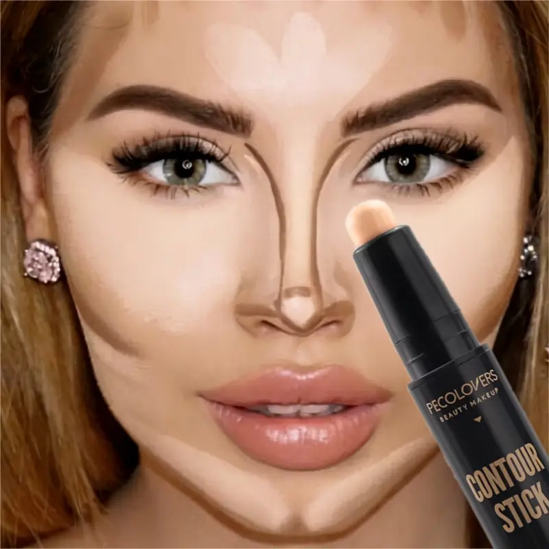 1PC 5D Face Contour Stick, Makeup Contour, Double-Ended Concealer, Full Coverage, Natural Finish, Light to Medium Tone, All Skin Types, Paste Form