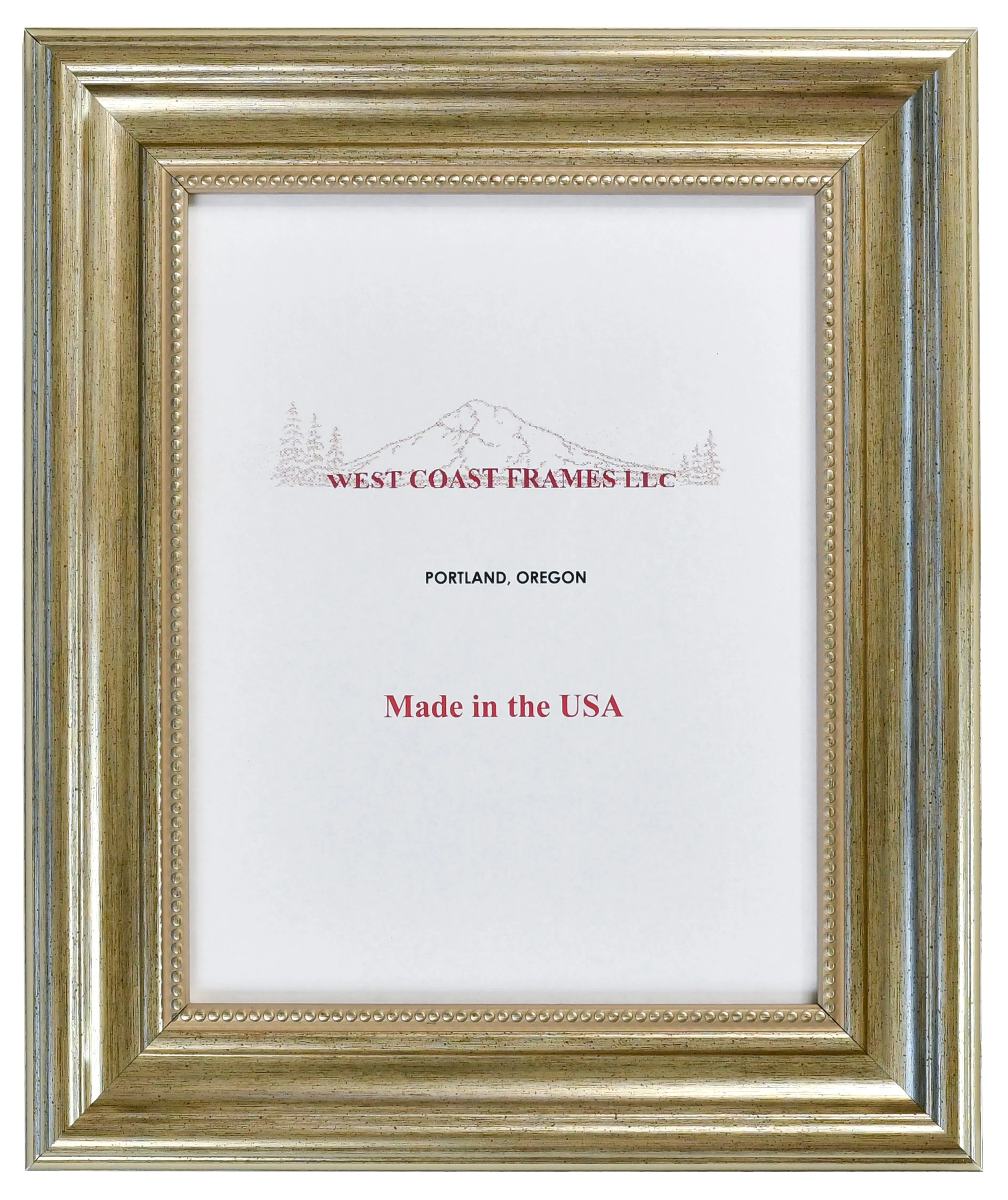 225S Silver 2" Traditional Beaded Poly Picture Frame