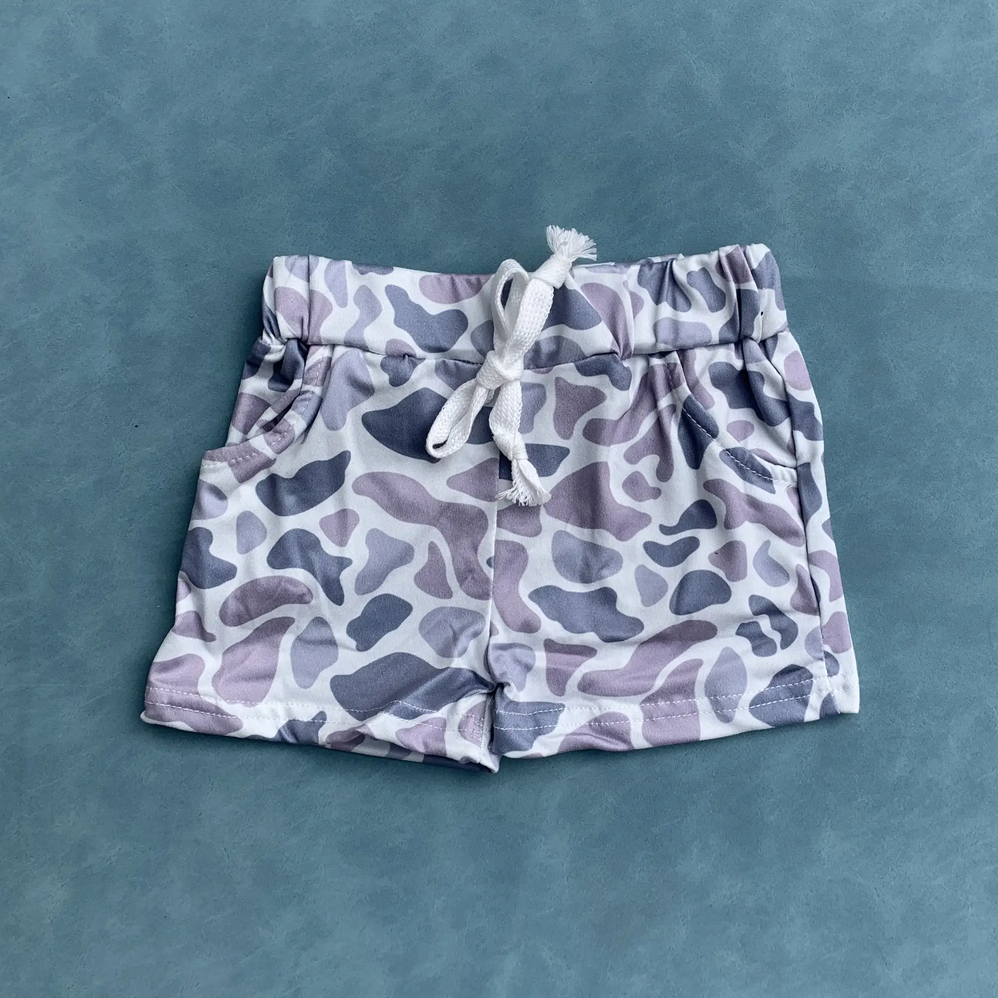 Grey camouflage pocket kids boy summer casual wear shorts