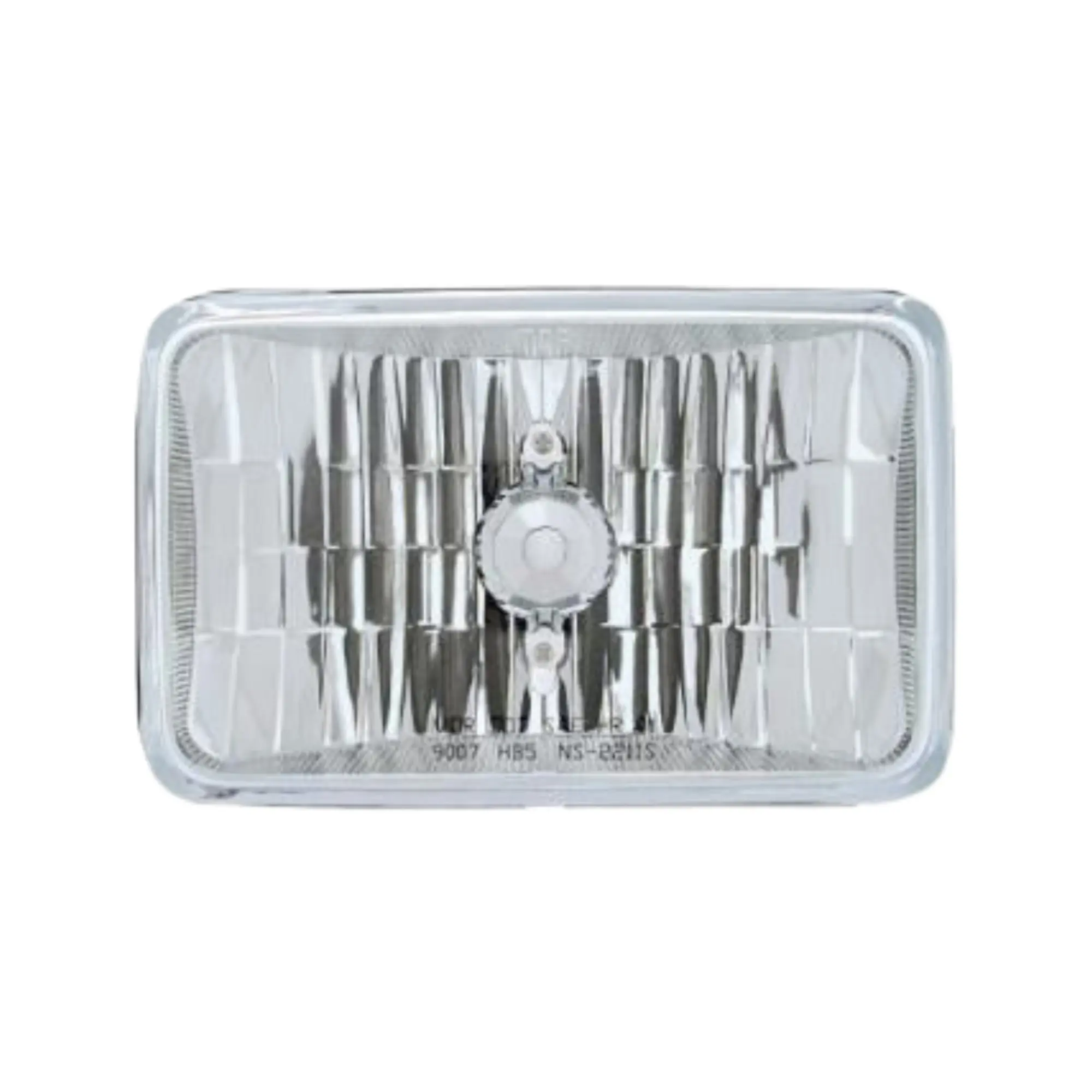 United Pacific Ultralit 4x6 Crystal Rectangular Headlight Glass Lens with High-Low Beam, LED Headlight Bulb Adapter Plug