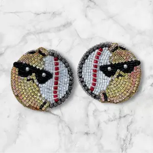 Banana Ball Jeweled Stud Earrings