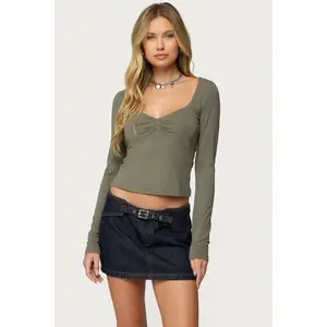 Zelly Deep V Scoop Neck Top