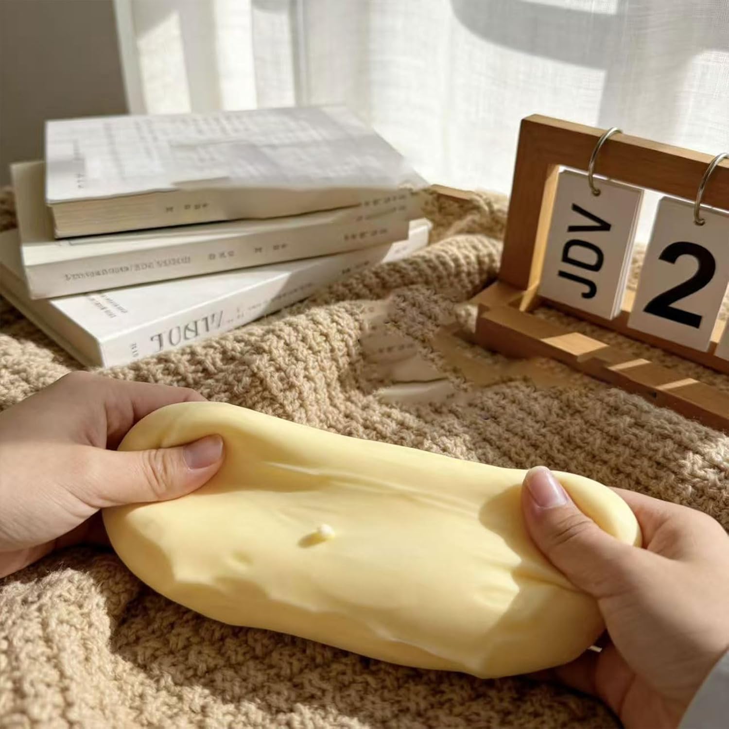 Big Cheese S-quishy,Squi-Shy Cheese Sugar Cube Squ-ishy Sensory Toy, Slow-Rebound Shapeable Squeeze Ball Sensory Fidget Toy Relieves Stress for Kids and Adults Desk, 7x7x7cm