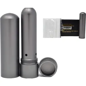 Prime Natural Essential Oil Aluminum Alloy Premium Blank Nasal Inhaler - Refillable Aluminum Empty Metal Inhaler - Space Gray Color - Comes with 5 Cotton Wicks - for Aromatherapy Oral