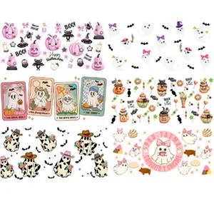 Cute Halloween Spooky 6 Piece Uvdtf wrap Bundle for 16 oz glass cup