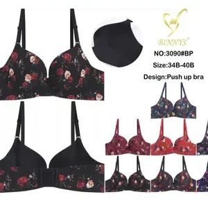 Binnys Lot Flower Padded Push Up  seamless Everyday Bras - 6 Pcs B cup bras for Women - Comfortable Design for Everyday Use - Womenswear