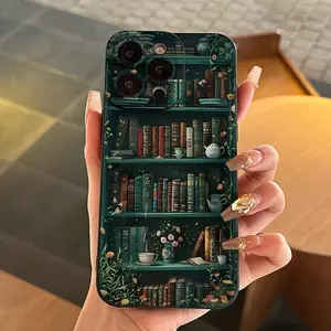 Anti-Drop Full Coverage Tpu Case for iPhone & Samsung Series, Bookshelf Design, Durable Protection for Multiple Models