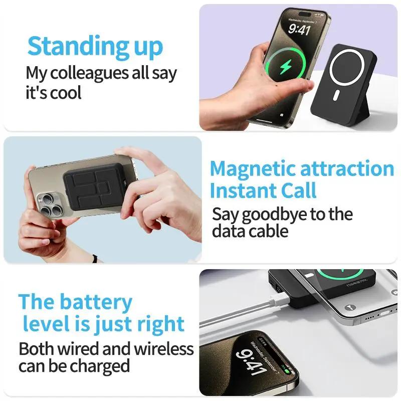 10000mAh Magnetic Power Bank,Foldable Wireless Portable Charger with USB-C Cable with LED Display,Fast Charging for iPhone 17/16/15/14/13/12 Pro/Pro Max/Plus, Compact Silicone Suitable for outdoor use. 10000mAh Magnetic Power Bank,Foldable Wireless Portable Charger with USB-C Cable with LED Display,Fast Charging for iPhone 17/16/15/14/13/12 Pro/Pro Max/Plus, Compact Silicone Suitable for outdoor use.
