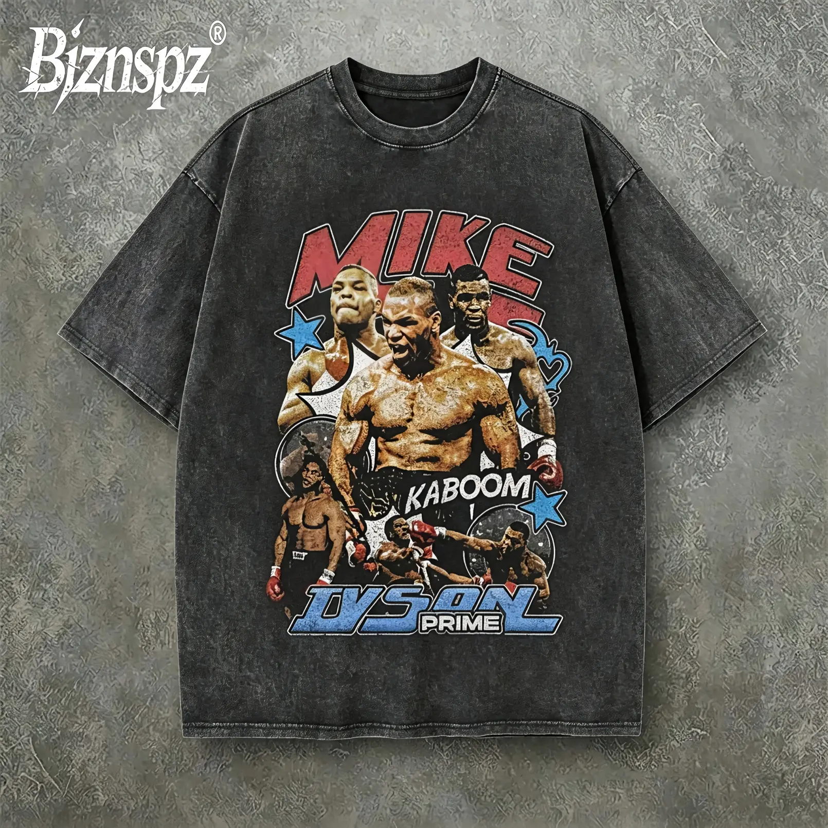 Vintage Mike Tyson WBA WBC Heavyweight Boxing Legend Retro Graphic Tee, Prime Era Knockout Streetwear Oversized Washed Cotton Short Sleeve T-Shirt