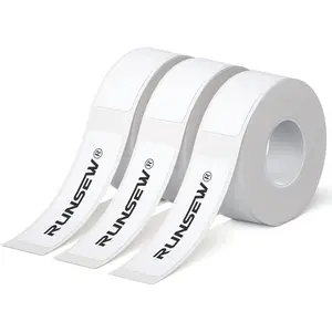 Label Maker Tape Compatible with Phomemo D30 Priner, White Sticker Thermal Paper Self-Adhesive , 12 x 40 mm (0. x 1.57 in) 180 Labels/Roll, 3 Rolls