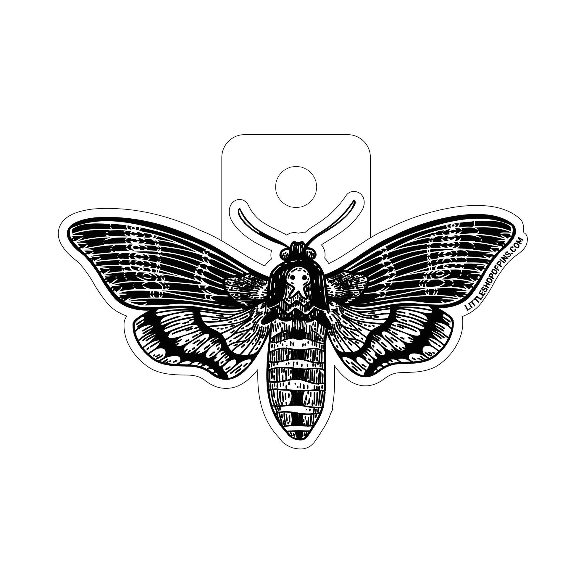 Moth Vinyl Sticker - Black Decorative Sticker for Home Decor, Removable, Glossy Finish