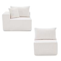 Beige-Left Corner and Armless